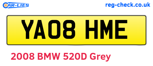 YA08HME are the vehicle registration plates.