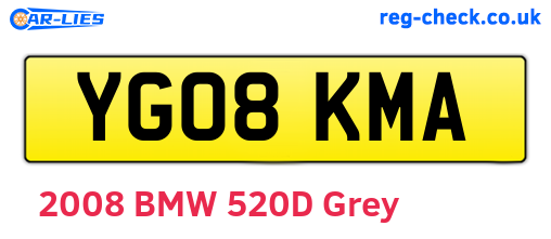 YG08KMA are the vehicle registration plates.