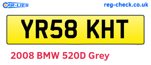YR58KHT are the vehicle registration plates.