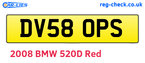 DV58OPS are the vehicle registration plates.