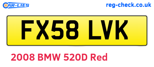 FX58LVK are the vehicle registration plates.