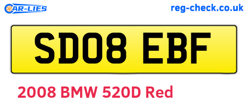 SD08EBF are the vehicle registration plates.