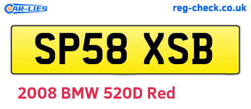 SP58XSB are the vehicle registration plates.