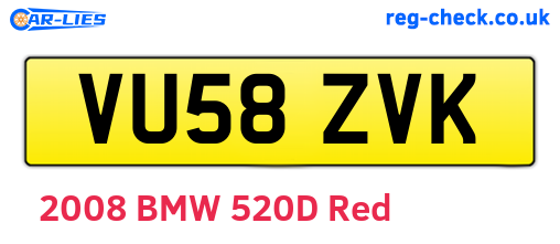 VU58ZVK are the vehicle registration plates.