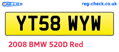 YT58WYW are the vehicle registration plates.