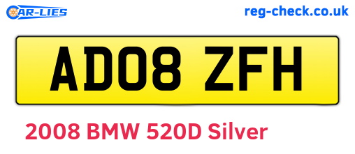 AD08ZFH are the vehicle registration plates.
