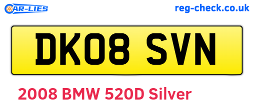 DK08SVN are the vehicle registration plates.