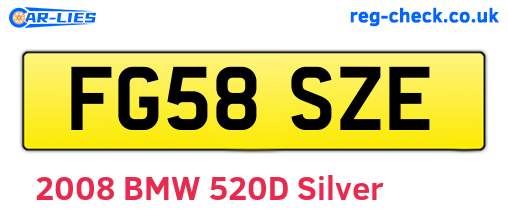 FG58SZE are the vehicle registration plates.