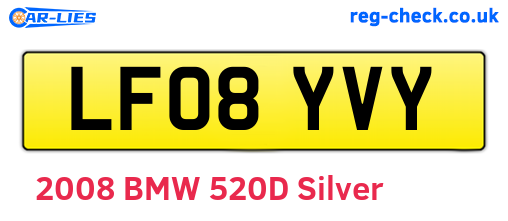 LF08YVY are the vehicle registration plates.