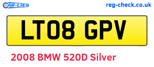 LT08GPV are the vehicle registration plates.