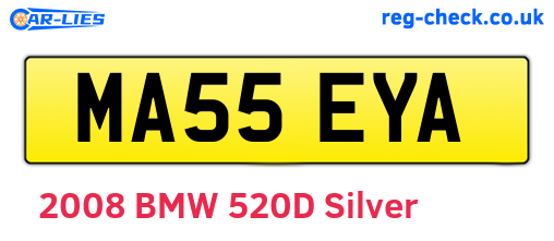 MA55EYA are the vehicle registration plates.