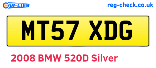 MT57XDG are the vehicle registration plates.