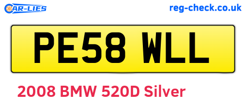 PE58WLL are the vehicle registration plates.