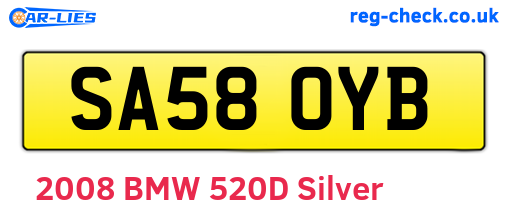 SA58OYB are the vehicle registration plates.