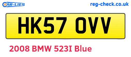 HK57OVV are the vehicle registration plates.