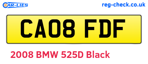 CA08FDF are the vehicle registration plates.