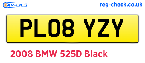 PL08YZY are the vehicle registration plates.