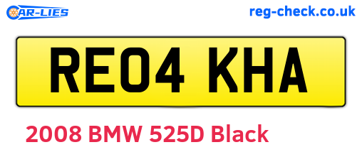 RE04KHA are the vehicle registration plates.