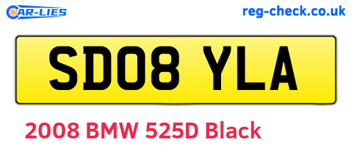 SD08YLA are the vehicle registration plates.