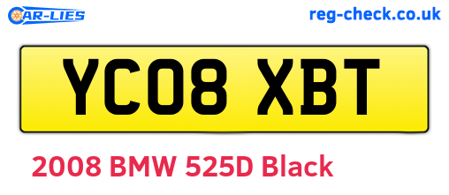 YC08XBT are the vehicle registration plates.