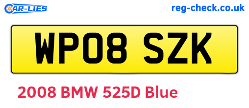 WP08SZK are the vehicle registration plates.
