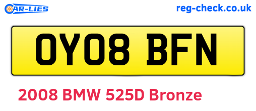 OY08BFN are the vehicle registration plates.