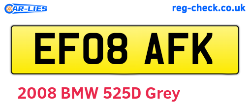 EF08AFK are the vehicle registration plates.