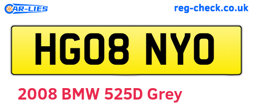 HG08NYO are the vehicle registration plates.