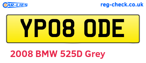 YP08ODE are the vehicle registration plates.
