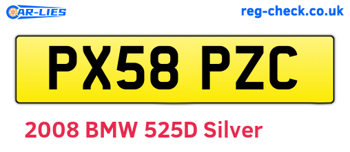 PX58PZC are the vehicle registration plates.