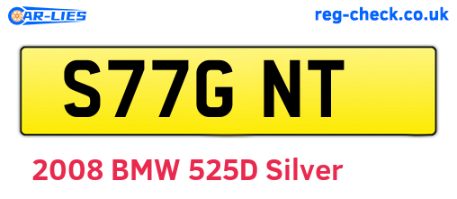 S77GNT are the vehicle registration plates.