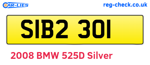 SIB2301 are the vehicle registration plates.
