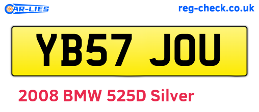 YB57JOU are the vehicle registration plates.