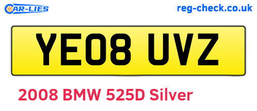 YE08UVZ are the vehicle registration plates.