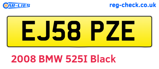 EJ58PZE are the vehicle registration plates.