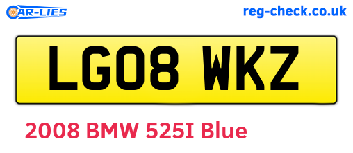 LG08WKZ are the vehicle registration plates.
