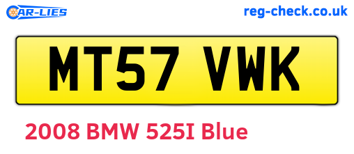 MT57VWK are the vehicle registration plates.