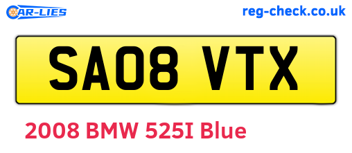 SA08VTX are the vehicle registration plates.