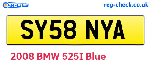 SY58NYA are the vehicle registration plates.