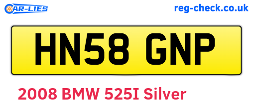 HN58GNP are the vehicle registration plates.