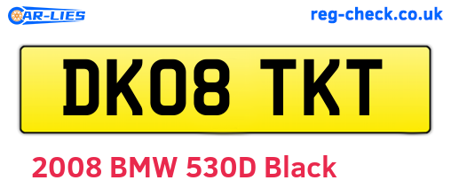 DK08TKT are the vehicle registration plates.