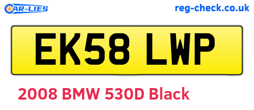 EK58LWP are the vehicle registration plates.