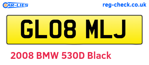 GL08MLJ are the vehicle registration plates.