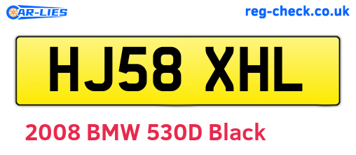 HJ58XHL are the vehicle registration plates.