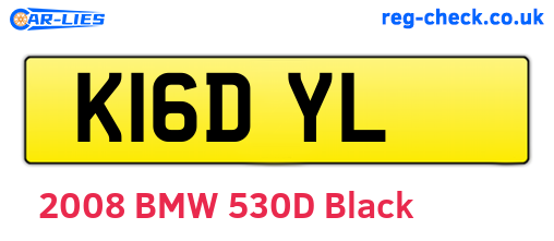 K16DYL are the vehicle registration plates.