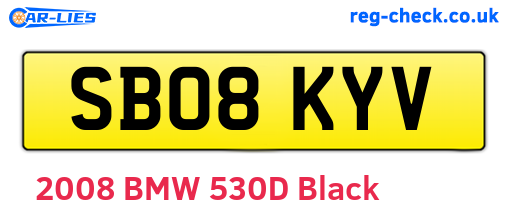 SB08KYV are the vehicle registration plates.
