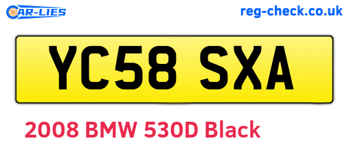 YC58SXA are the vehicle registration plates.