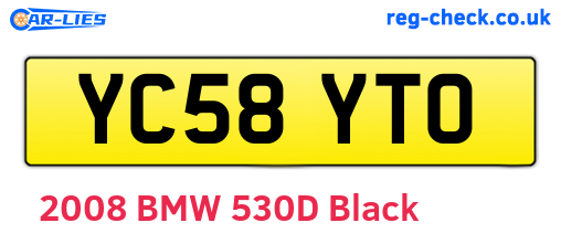YC58YTO are the vehicle registration plates.