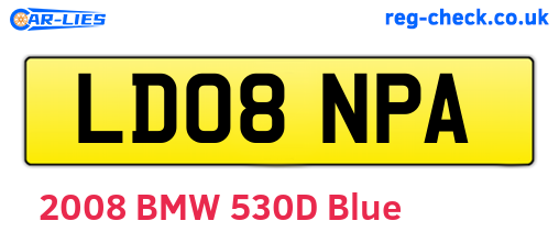 LD08NPA are the vehicle registration plates.