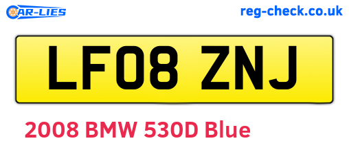 LF08ZNJ are the vehicle registration plates.